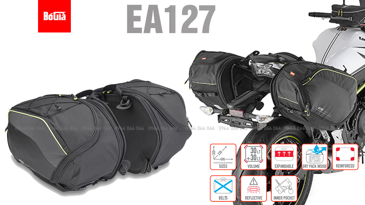 EA127 - Túi cặp hông Givi EA127 vị trí treo cặp hai bên hông mô tô, xe máy