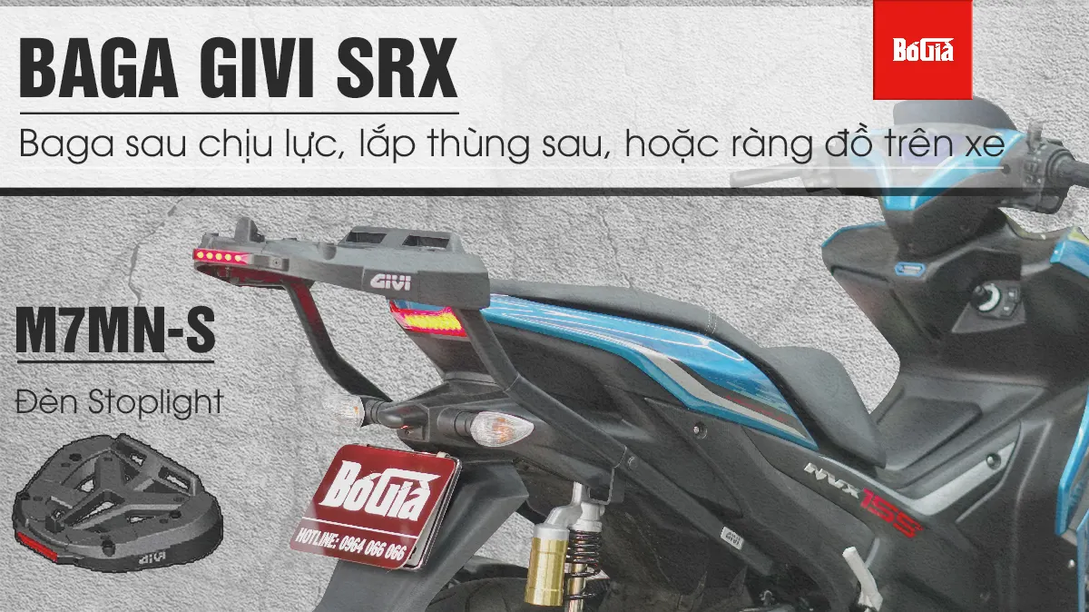 Baga Givi SRX - Hệ thống cảng sau chịu tải dành cho xe tay ga!