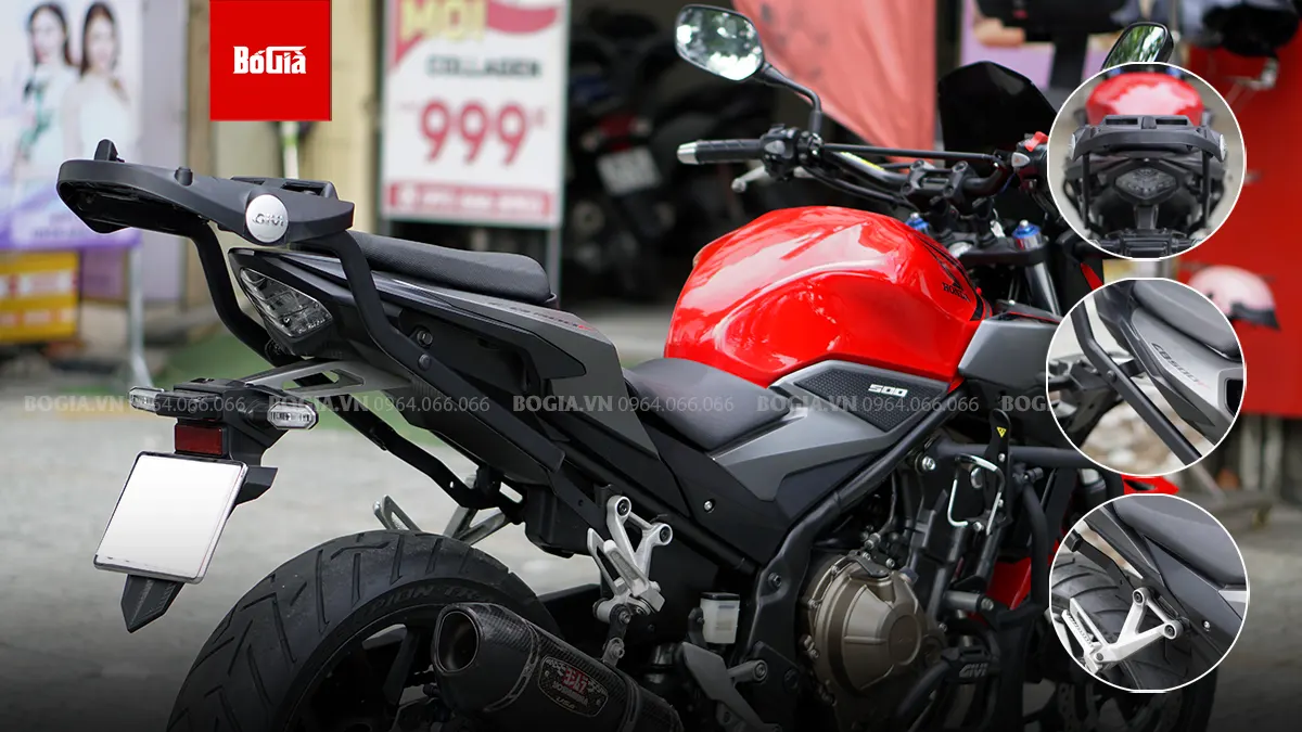 Baga được chế pát chắc chắn theo dáng xe Honda CB500F