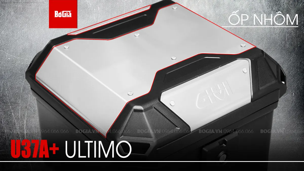 Thùng sau Givi U37A+ (U37A Plus) ốp nhôm