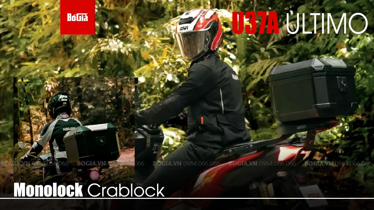 Thùng sau Givi U37A ULTIMO lắp phù hợp cho nhiều dòng xe