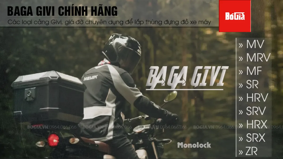 Baga Givi cho xe máy và moto PKL lắp thùng