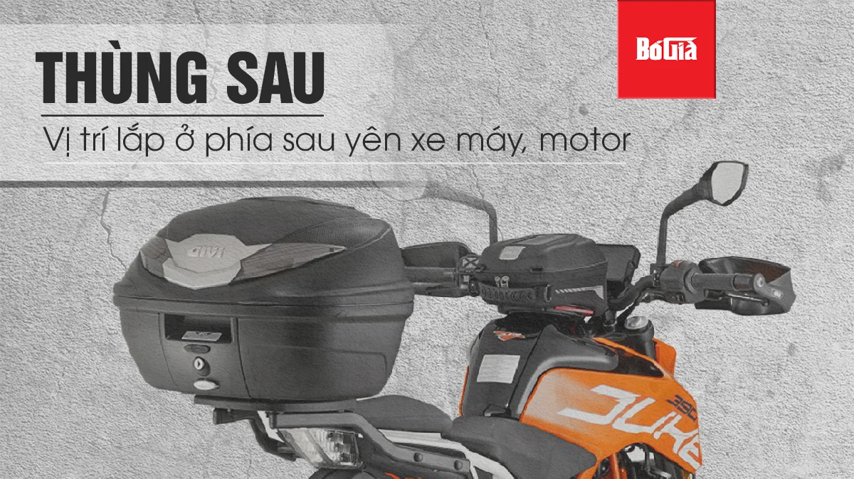 Thùng sau Givi Top Case lắp trên xe máy và xe mô tô